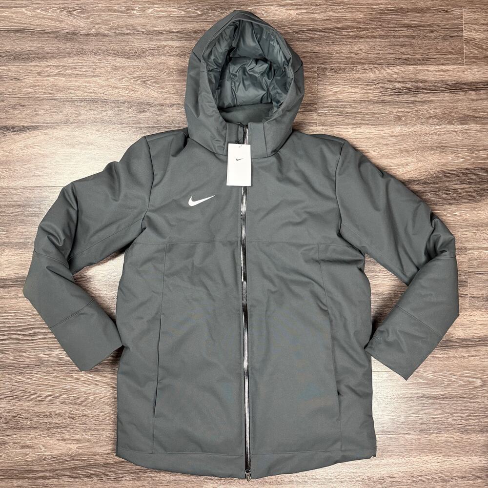 Nike 550 Down Hooded Parka Team Issue Storm Fit Gray Jacket Medium DJ6526-419